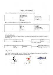 English Worksheet: Likes and Dislikes