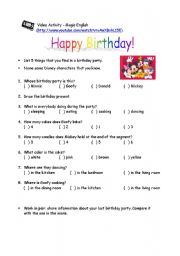 video activity - Happy Birthday!