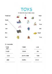 English Worksheet: Toys