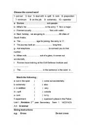 English worksheet: worksheet for 2nd year secondary