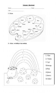 English Worksheet: Practice the colours!