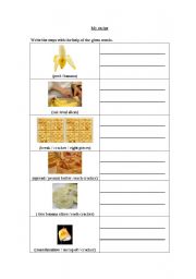 English Worksheet: Write your own recipe