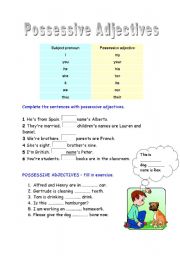 English Worksheet: possessive adjectives