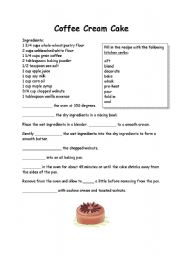 English Worksheet: recipe