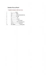 English worksheet: Was or were exercice