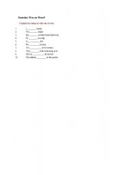 English Worksheet: Was or were exercice