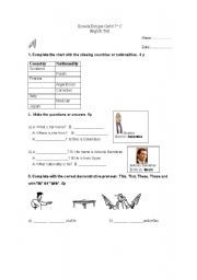 English worksheet: test