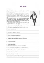 English Worksheet: Daily routine