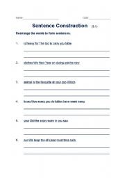 English worksheet: Sentece Construction