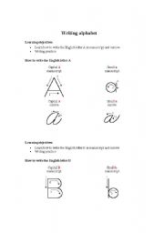 English Worksheet: writing alphabet