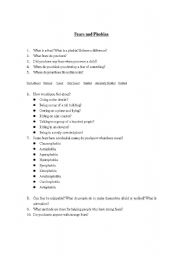 English Worksheet: Fears and phobias