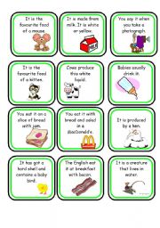 Quiz Cards on Food