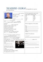 English Worksheet: The Scientist - Coldplay/ song activity