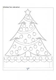 English Worksheet: Christmas Tree