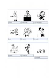 English Worksheet: Occupation Flash cards