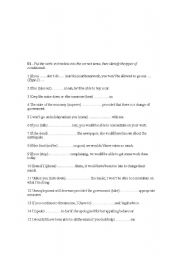 English worksheet: CONDITIONALS