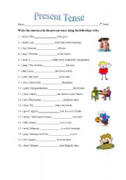 English Worksheet: Present Tense