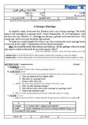 English Worksheet: A Strange Marriage (Test B) (Author-Bouabdellah)