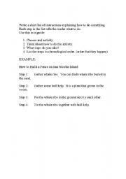 English worksheet: Writing Steps