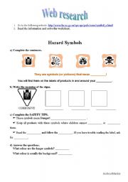 web research: traffic signs and household products labels