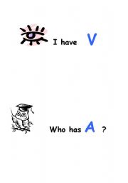 English Worksheet: I  have, who has