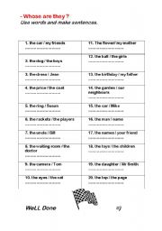 English Worksheet: Possessive Case