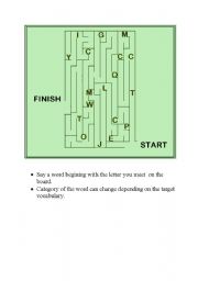 English Worksheet: Labyrinth Game