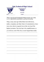 English Worksheet: ReWrite Exercise #3
