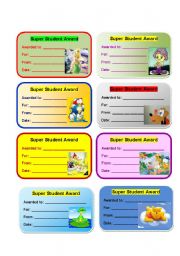 English Worksheet: Super student award