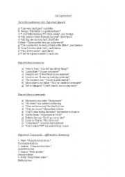 English Worksheet: Assignment: Reported Speech