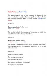 English worksheet: Active vs. Passive Voice