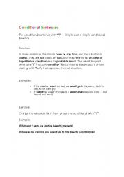 English worksheet: Conditionals with 