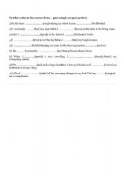 English worksheet: Past Perfect