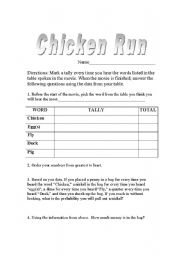 English Worksheet: Chicken Run Movie Activity