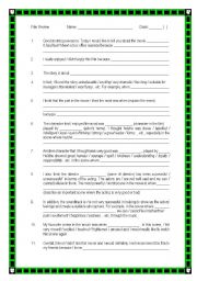 English Worksheet: Movie review presentation