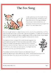 English Worksheet: Fox Song