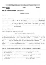 English worksheet: test