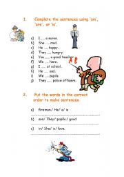 English Worksheet: to be