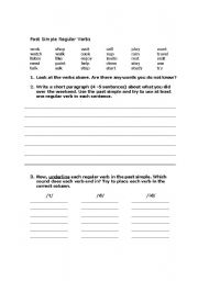 English worksheet: Past Simple Regular Verbs