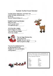 English Worksheet: Rudolph the Red-Nosed Reindeer