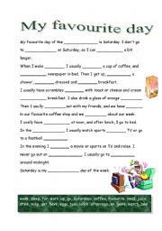 English Worksheet: MY FAVOURITE DAY