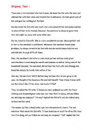 English worksheet: 4 wives_Inspirational Story with Analysis
