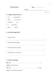 English worksheet: Begginers examination
