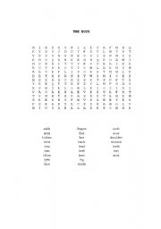 English worksheet: WORDSEARCH ON THE BODY