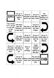 English Worksheet: Places boardgame