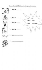 English worksheet: What can Minnie do?