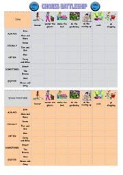 English Worksheet: Frequency Battleship