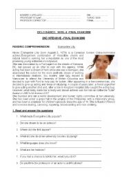 English Worksheet: Basic Test for Adults