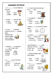 English Worksheet: GRAMMER REVISION