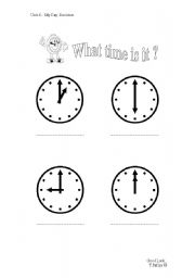 English worksheet: What time is it ?